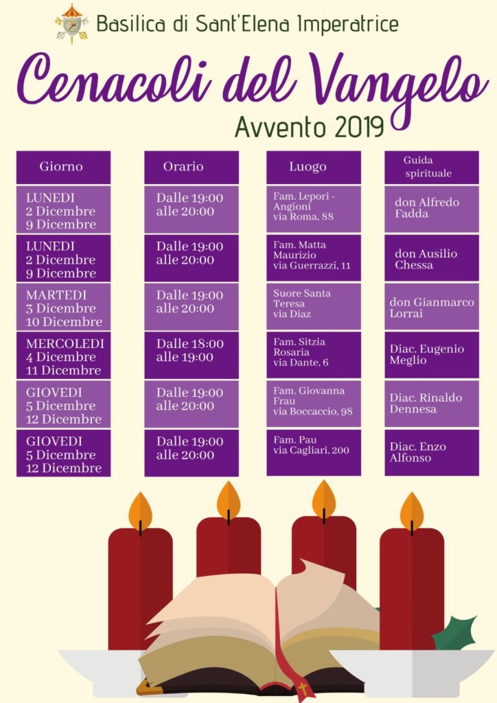 Cenacoli del Vangelo Avvento 2019